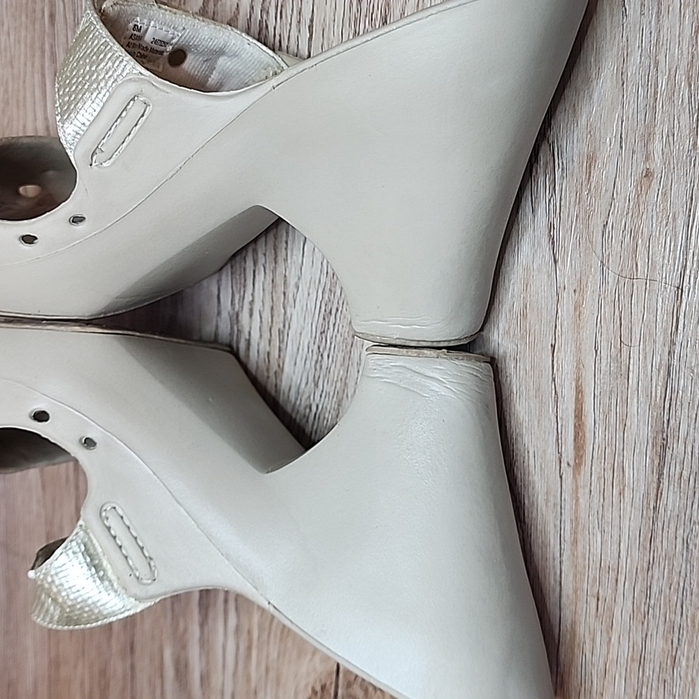 Dr Scholls Original Asana Buckle Open Toe Slide On Grey Heels Feel Good Shoes - Picture 10 of 13